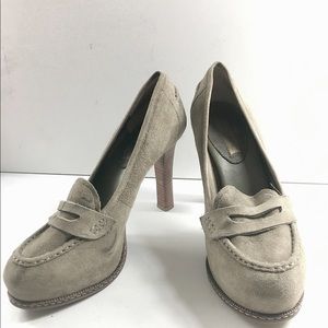 Banana Republic Parker suede high heeled loafers